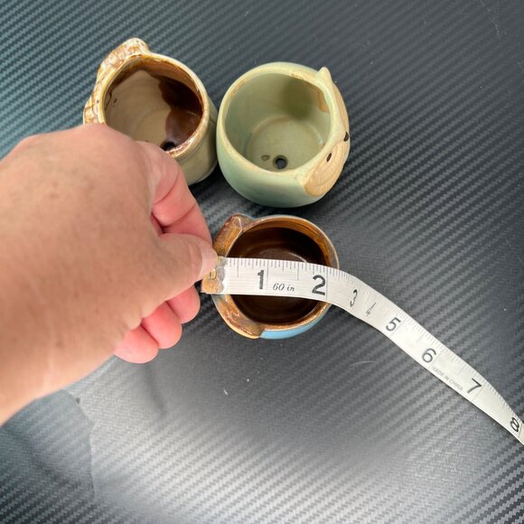 Ceramic Owl Pots Succulent Plant Container Mini Planter Glazed Set of 4 - Picture 12 of 14